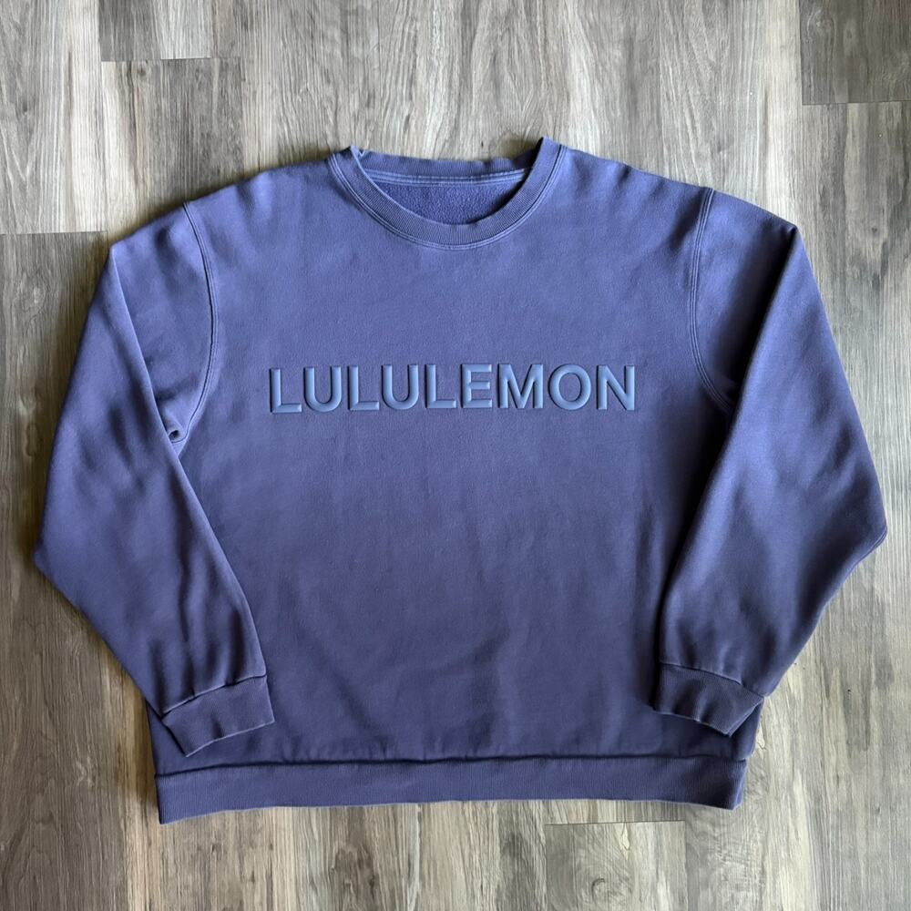 Lululemon Sweatshirt Men's Size XL Steady State Graphic Crew Neck Pullover Gym
